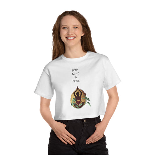 White Champion Women's Heritage Cropped T-Shirt