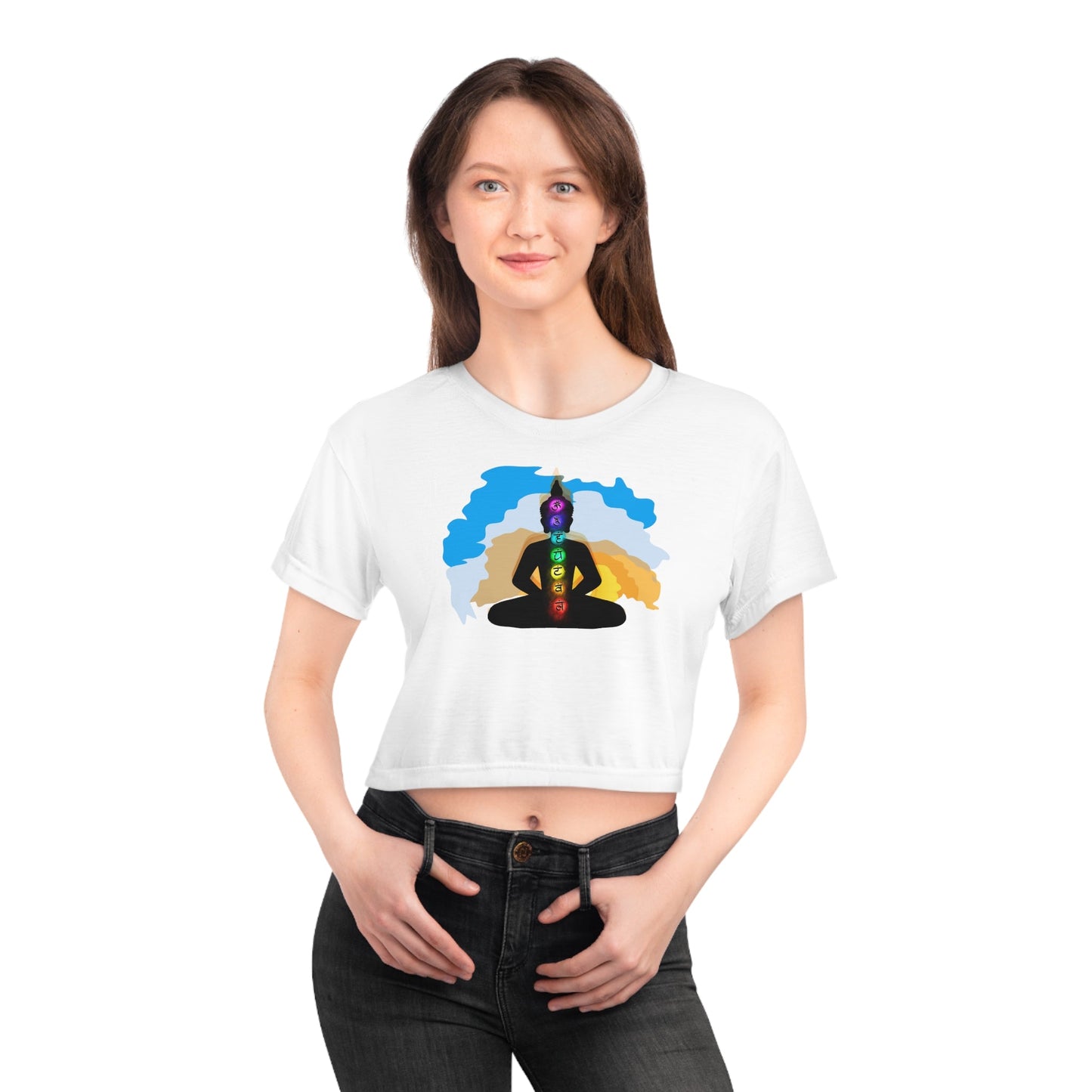 White Crop Tee (AOP)
