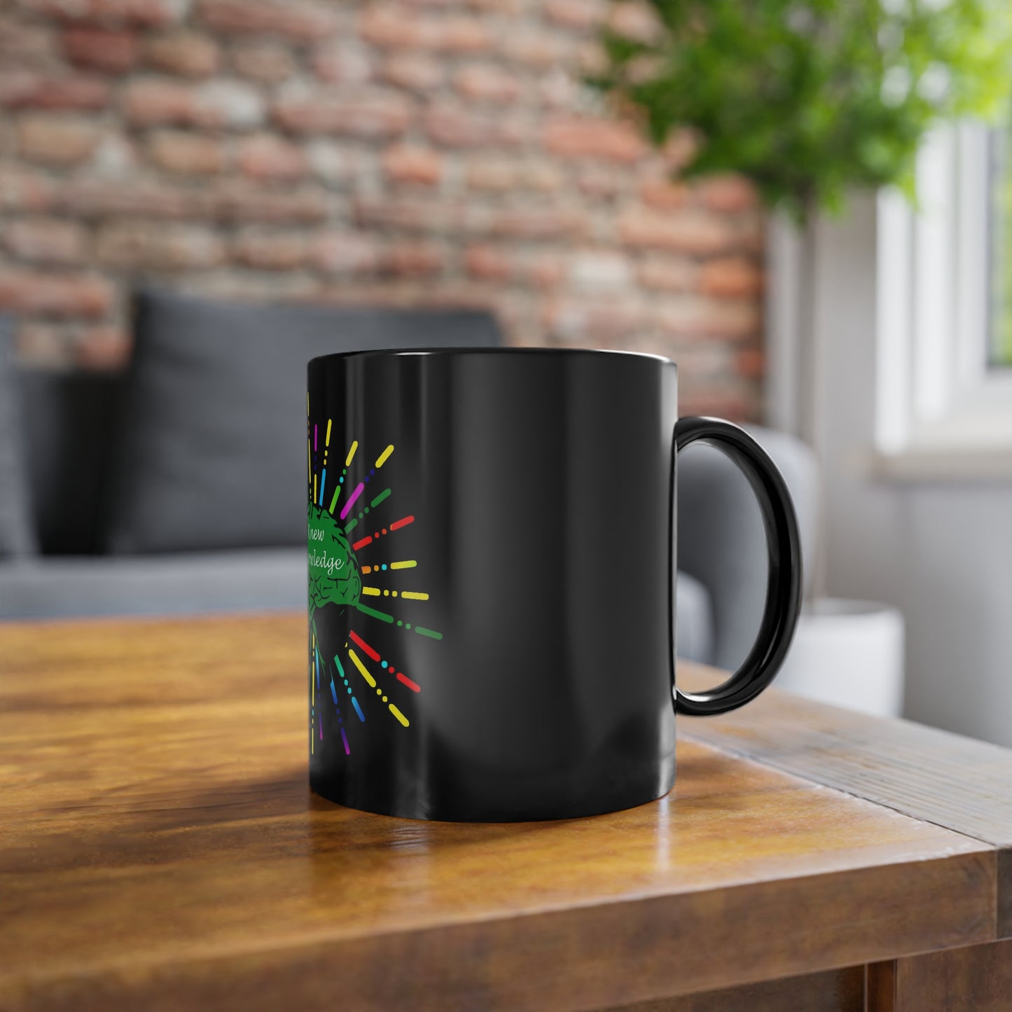 Black "Brainstorming" Coffee Cup, 11oz